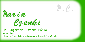 maria czenki business card